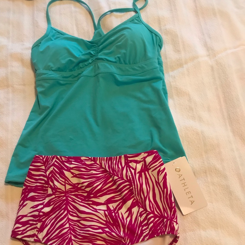 Athleta swim top &high waisted bottoms Size small